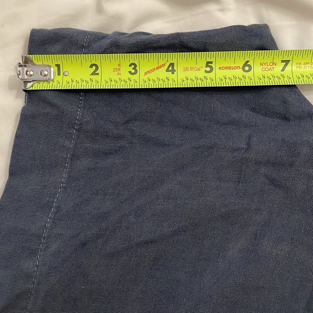 Athleta Voyager Blue Linen Shorts Womens Size 8 Casual Pockets - Picture 7 of 10